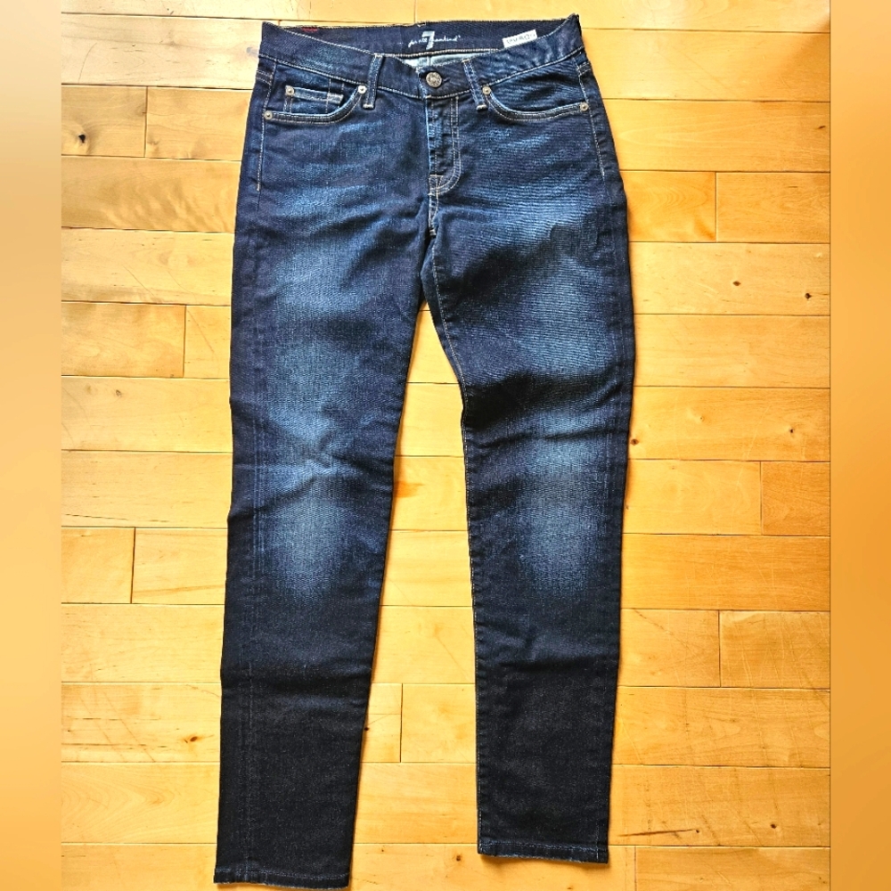 7 For All Mankind Dark Blue Skinny Jeans